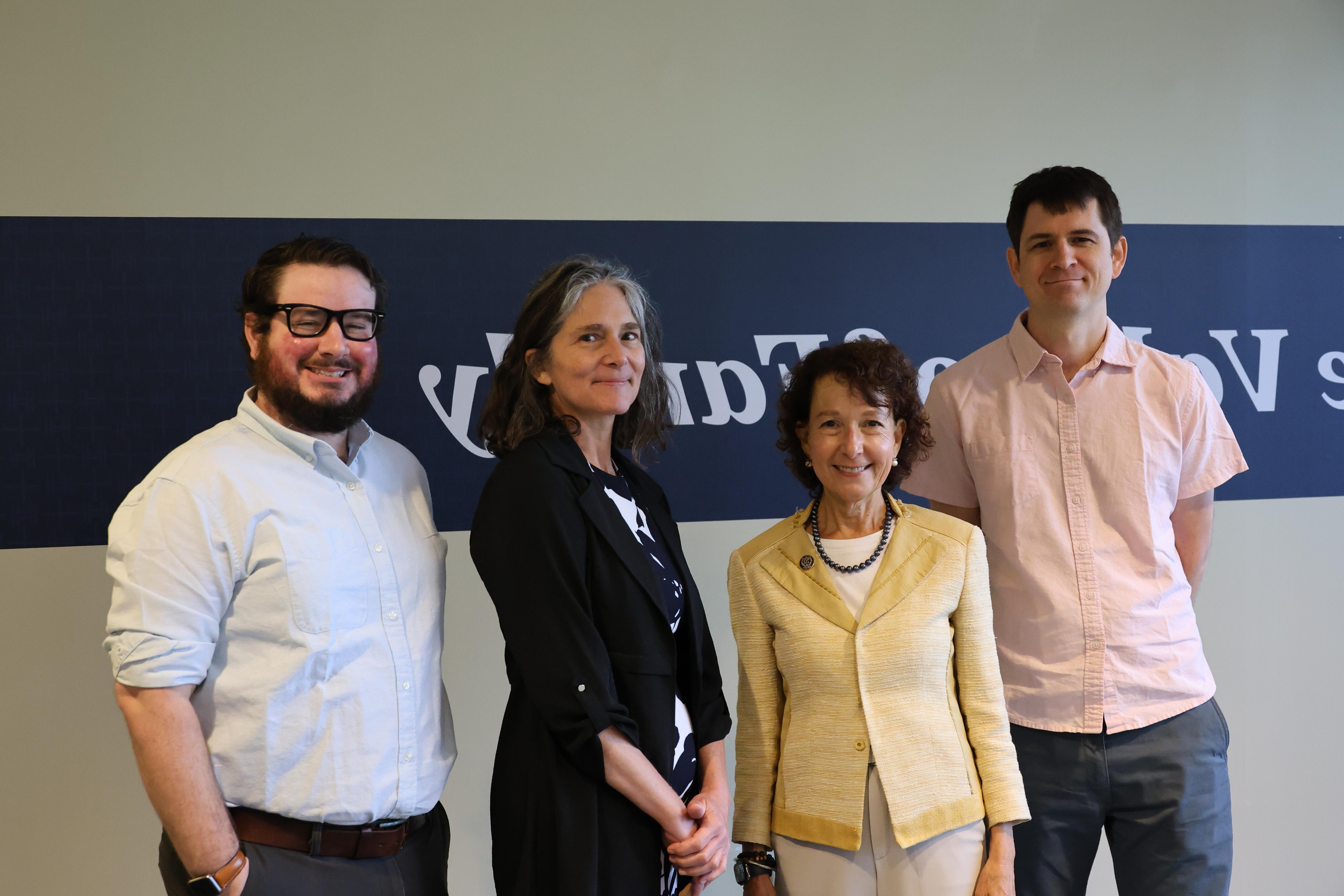 William Worden, Ph.D., assistant professor of mathematics, Dr. Anne Prisco, president, Holy Family University, Janet R. McNellis, Ph值.D., professor of 教育, and Edward A. Waddell, Ph值.D., assistant professor, Biology.